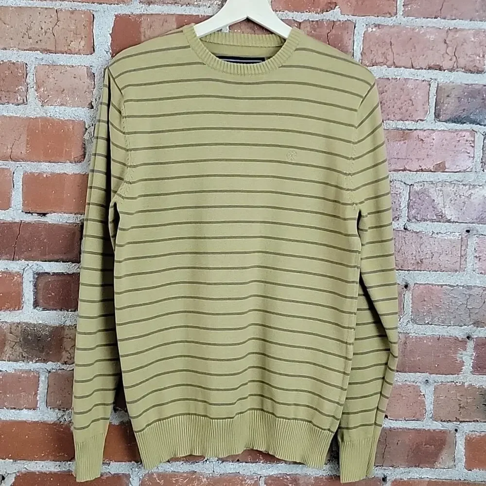 Animal Bikes Men's Yellow‎ Stripped Knit Sweater Small